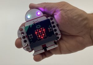 Makey:bit with lit up eyes